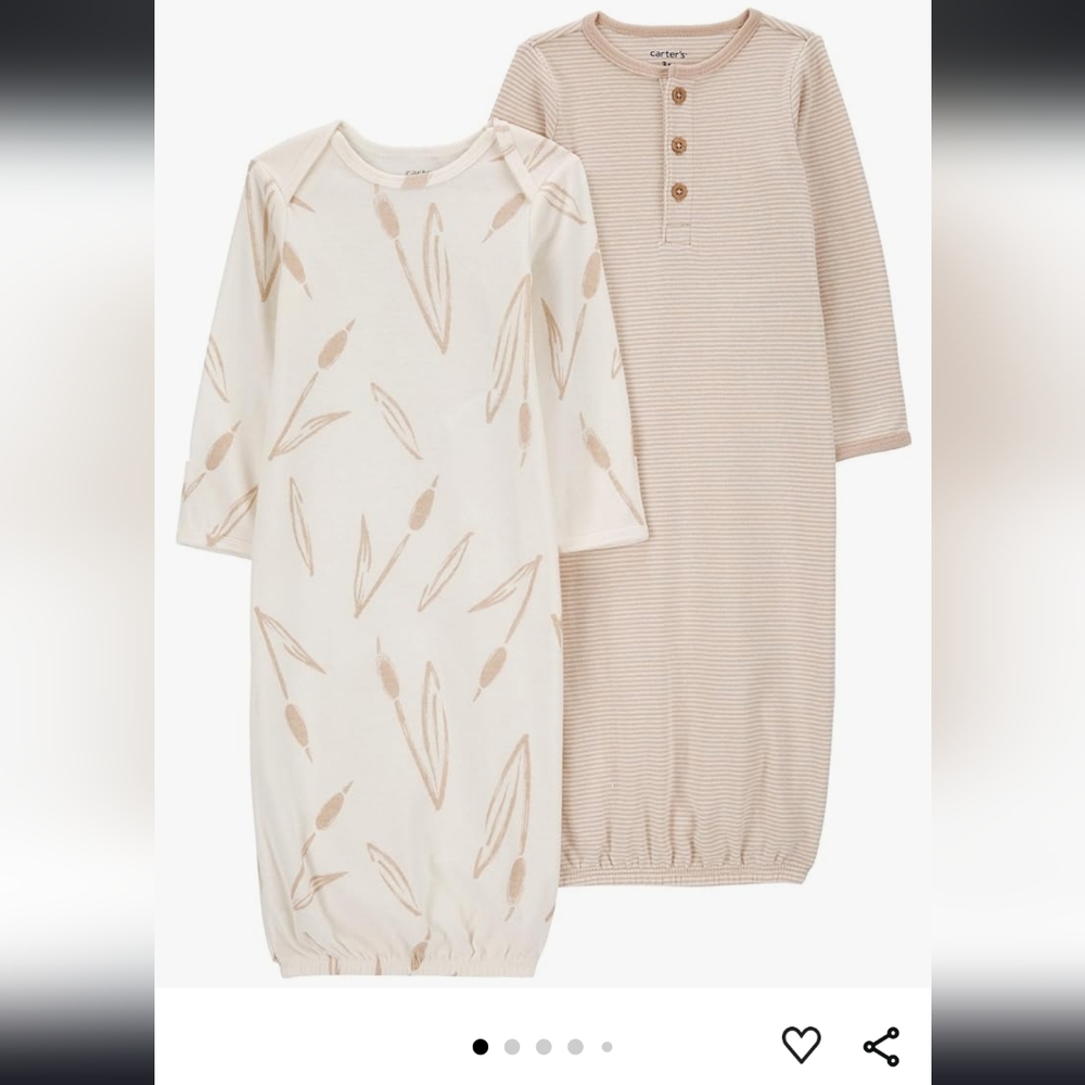 Carter's,Sleeper Gowns, 2 gowns 0-3 months